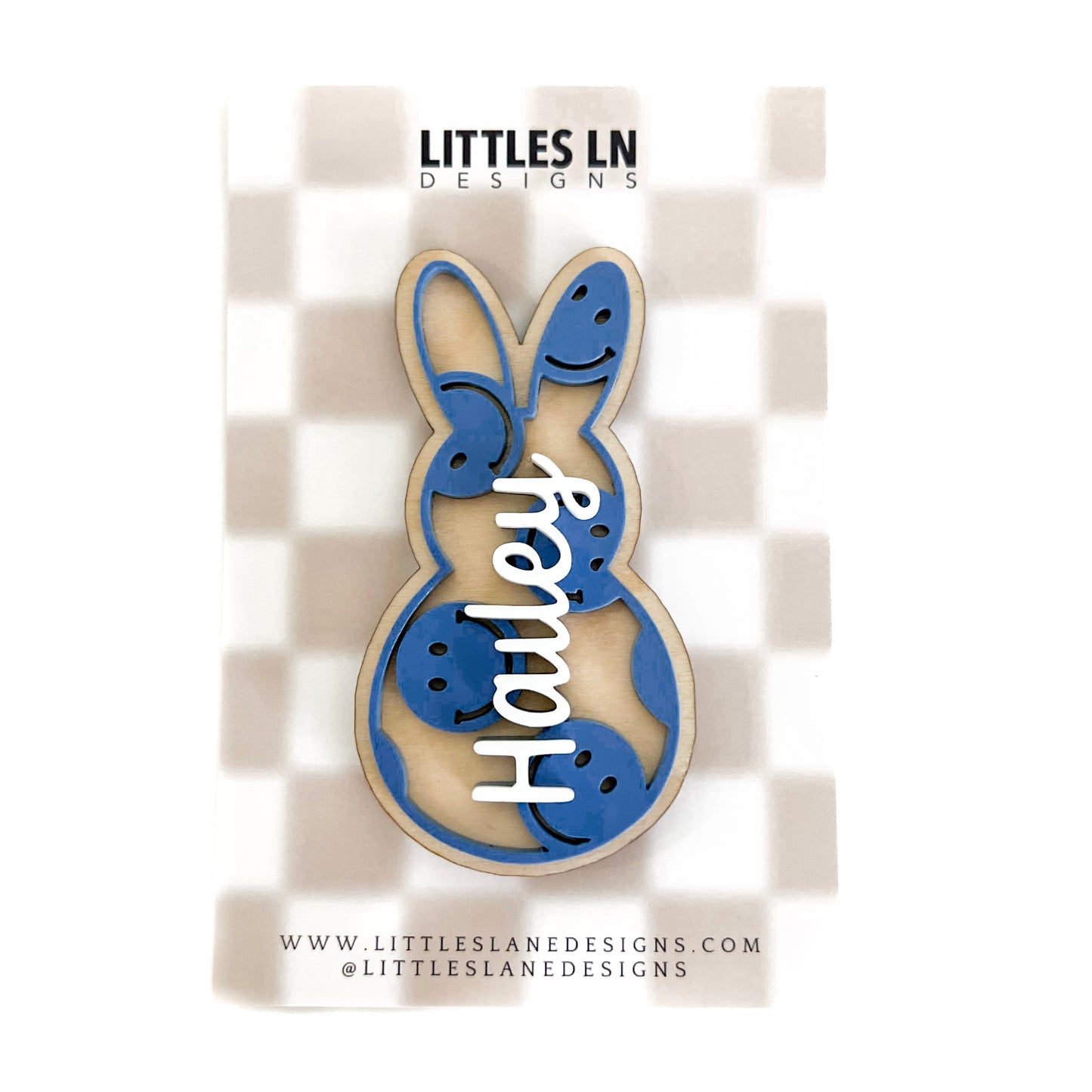 Personalized Classic Smiley Bunny Magnet/Tag