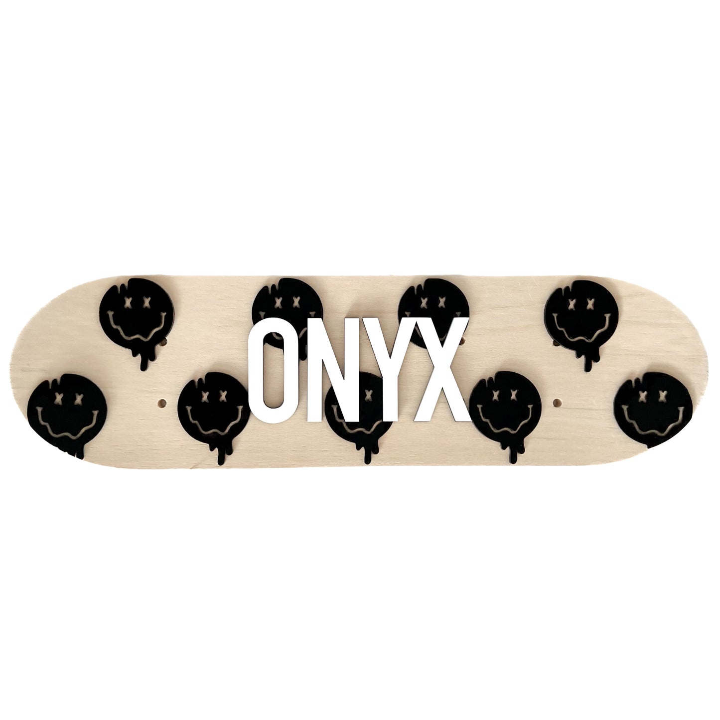 Drippy Smiley Personalized Mini Skateboard - Solid