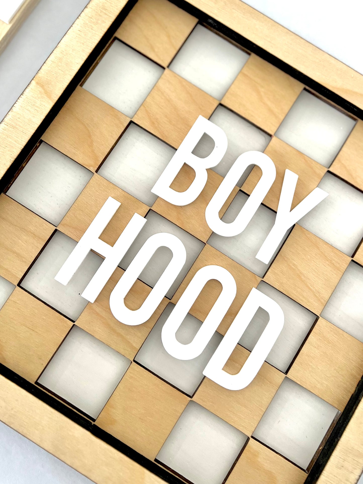 BORN TO RIDE Check Layered Frame Sign