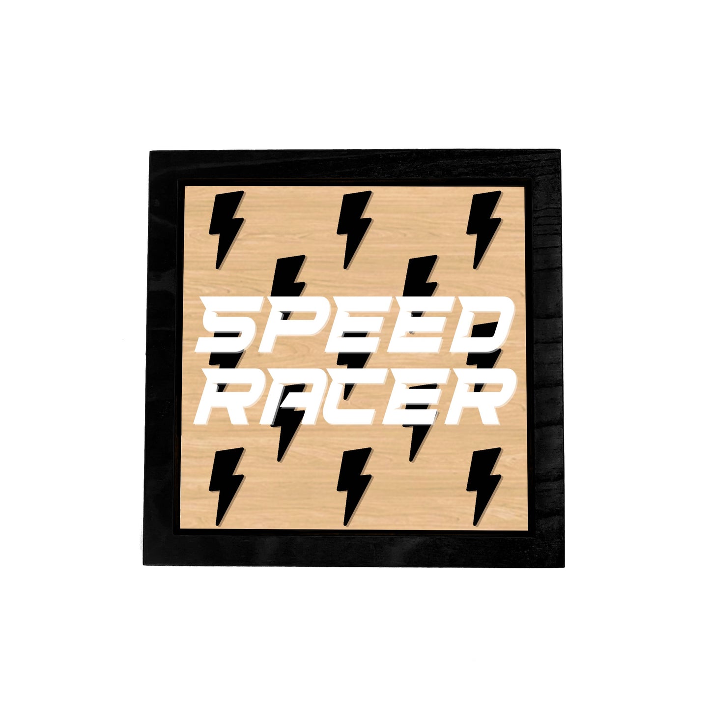 SPEED RACER Race Bolt Layered Frame Sign
