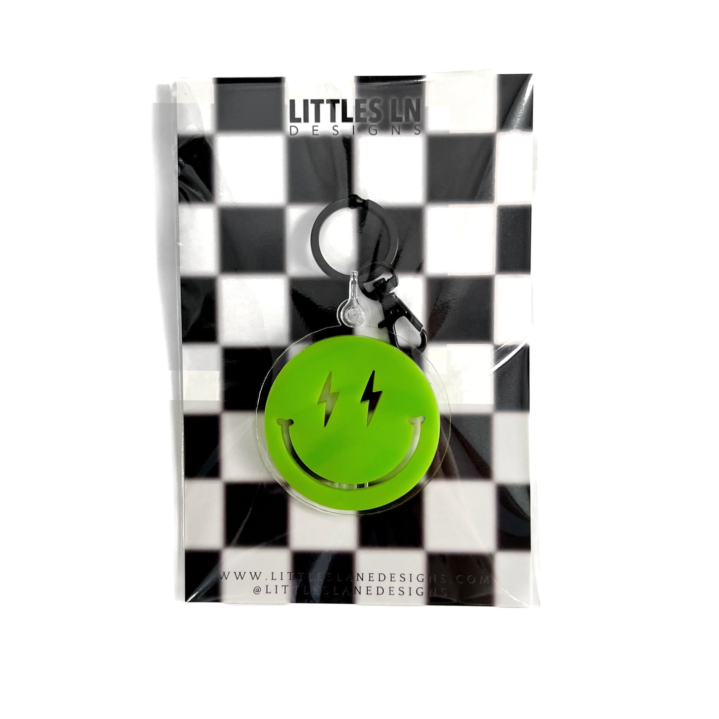 Bolt Smiley Keychain