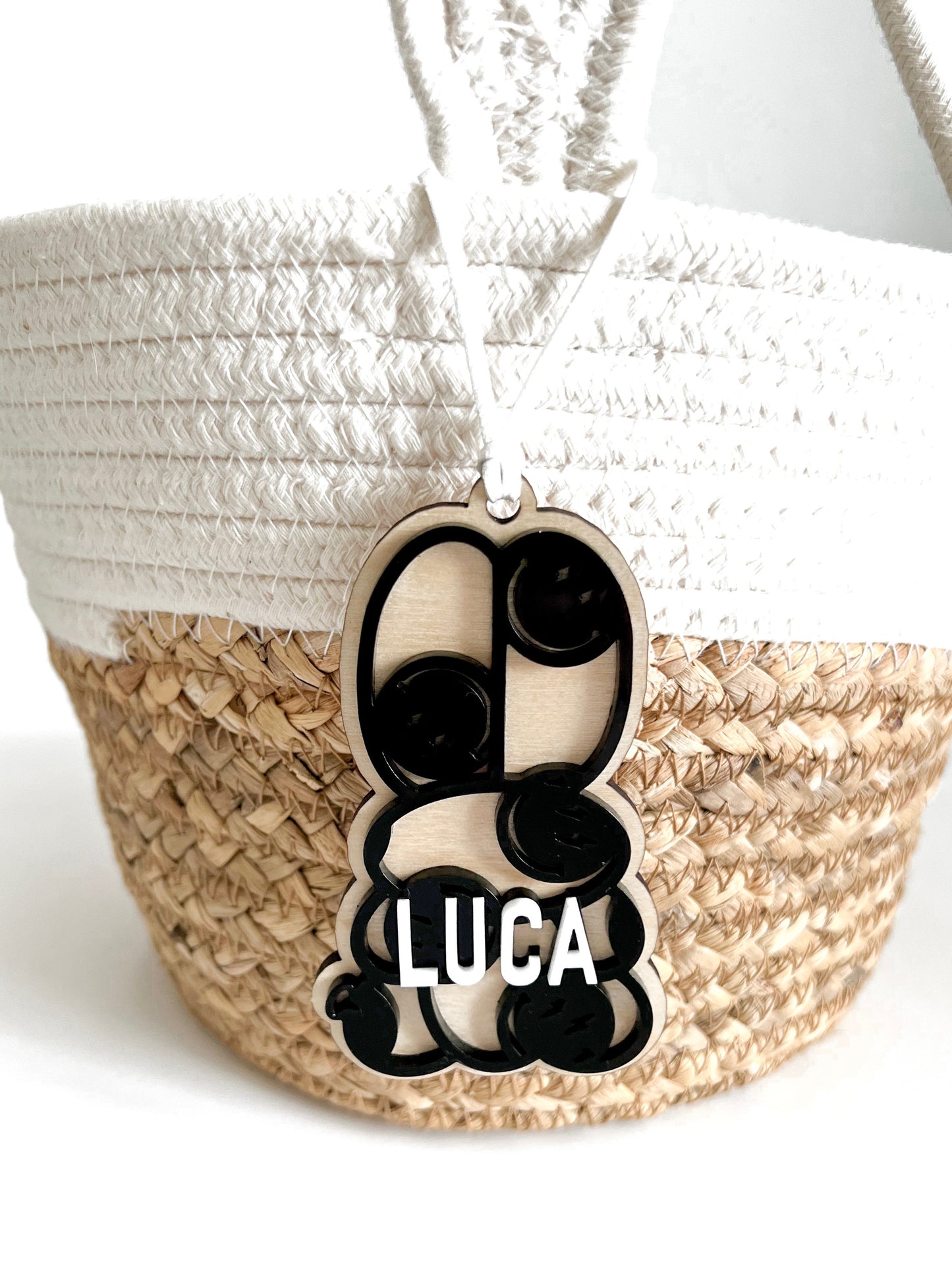 Personalized Bolt Smiley Balloon Bunny Magnet/Tag