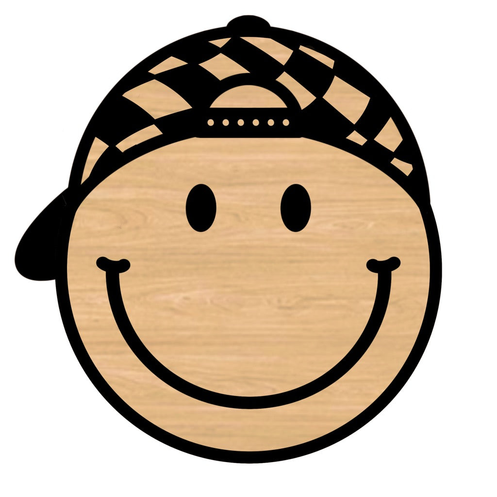 Wavy Check Snapback Classic Smiley