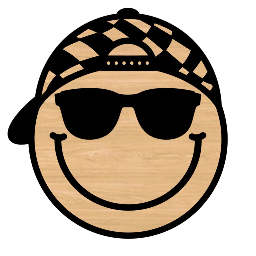 Wavy Check Snapback Sunnies Smiley