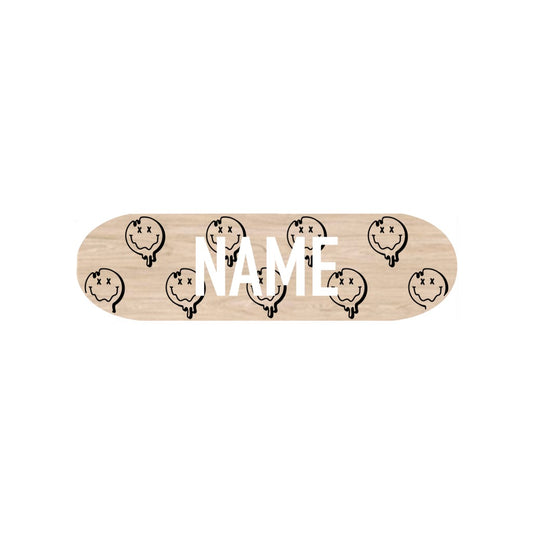 Drippy Smiley Personalized Mini Skateboard