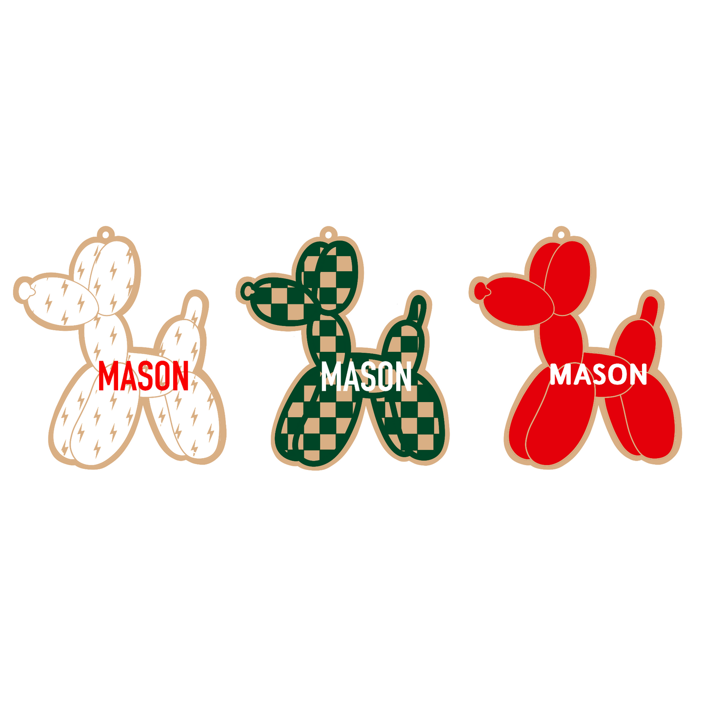 Personalized Balloon Dog Magnet/Ornament/Tag