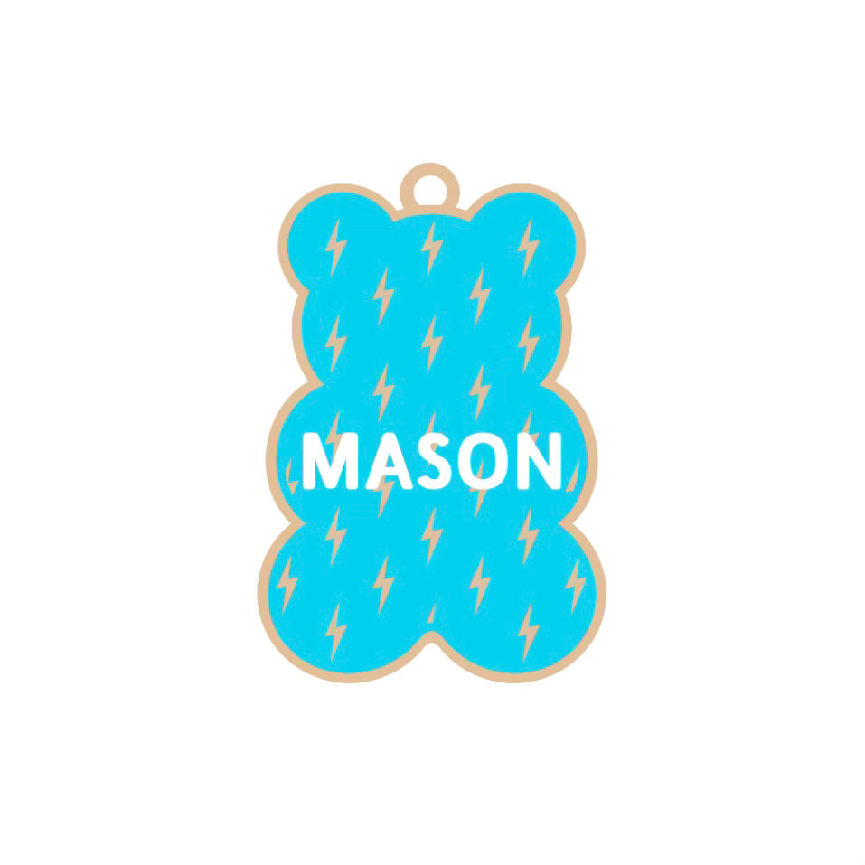 Personalized Bolts Gummy Bear Magnet/Tag