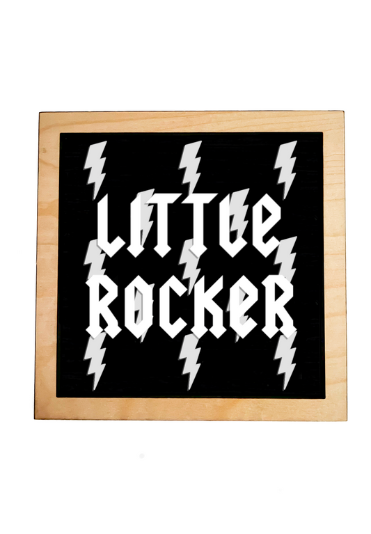 LITTLE ROCKER Black Rock Bolt Layered Frame Sign