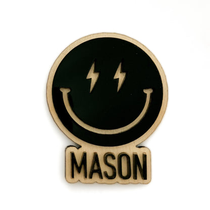 Personalized Bolt Smiley Magnet