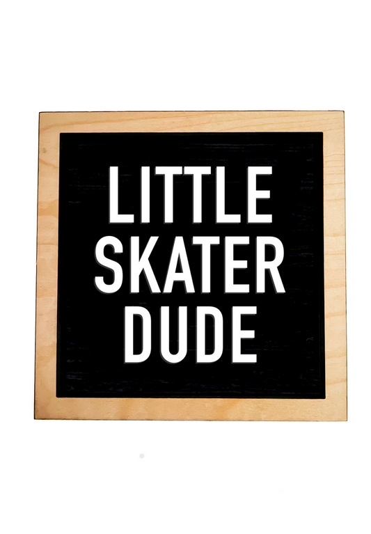 LITTLE SKATER DUDE Black Frame Sign