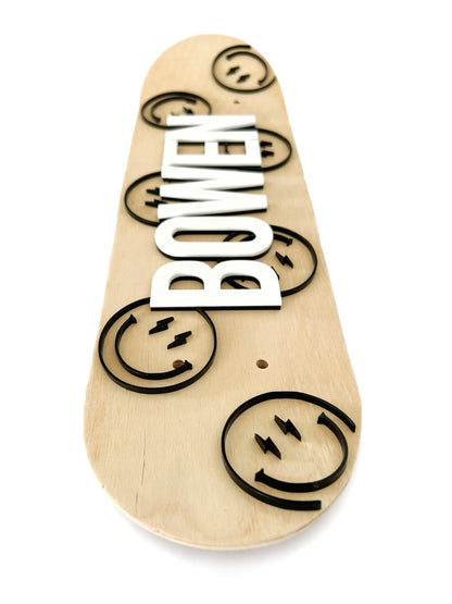 Bolt Smiley Personalized Mini Skateboard