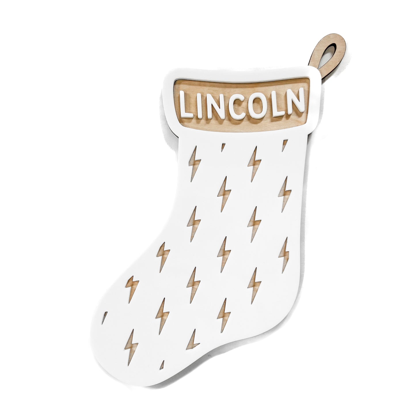Personalized Bolt Stocking Sign