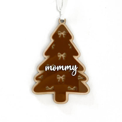 Personalized Bow Tree Magnet/Ornament/Tag