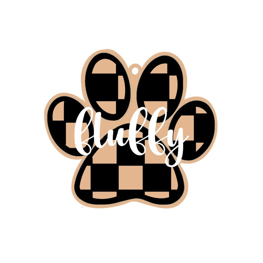 Personalized Check Paw Print Magnet/Ornament/Tag