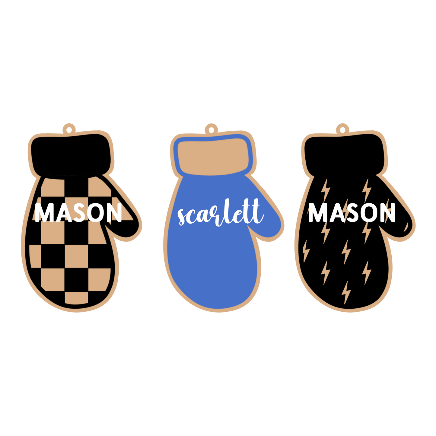 Personalized Mitten Magnet/Ornament/Tag