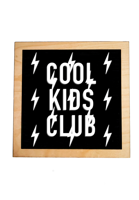 COOL KIDS CLUB Black Bolt Layered Frame Sign