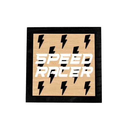 SPEED RACER Race Bolt Layered Frame Sign