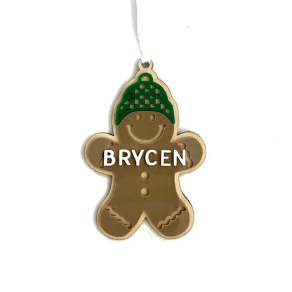 Personalized Check Beanie Gingerbread Magnet/Ornament/Tag