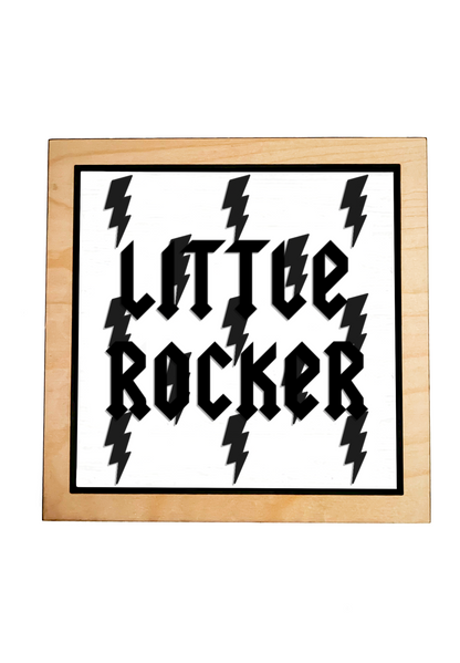 LITTLE ROCKER White Rock Bolt Layered Frame Sign