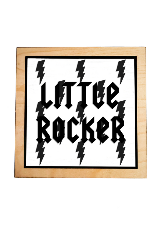 LITTLE ROCKER White Rock Bolt Layered Frame Sign