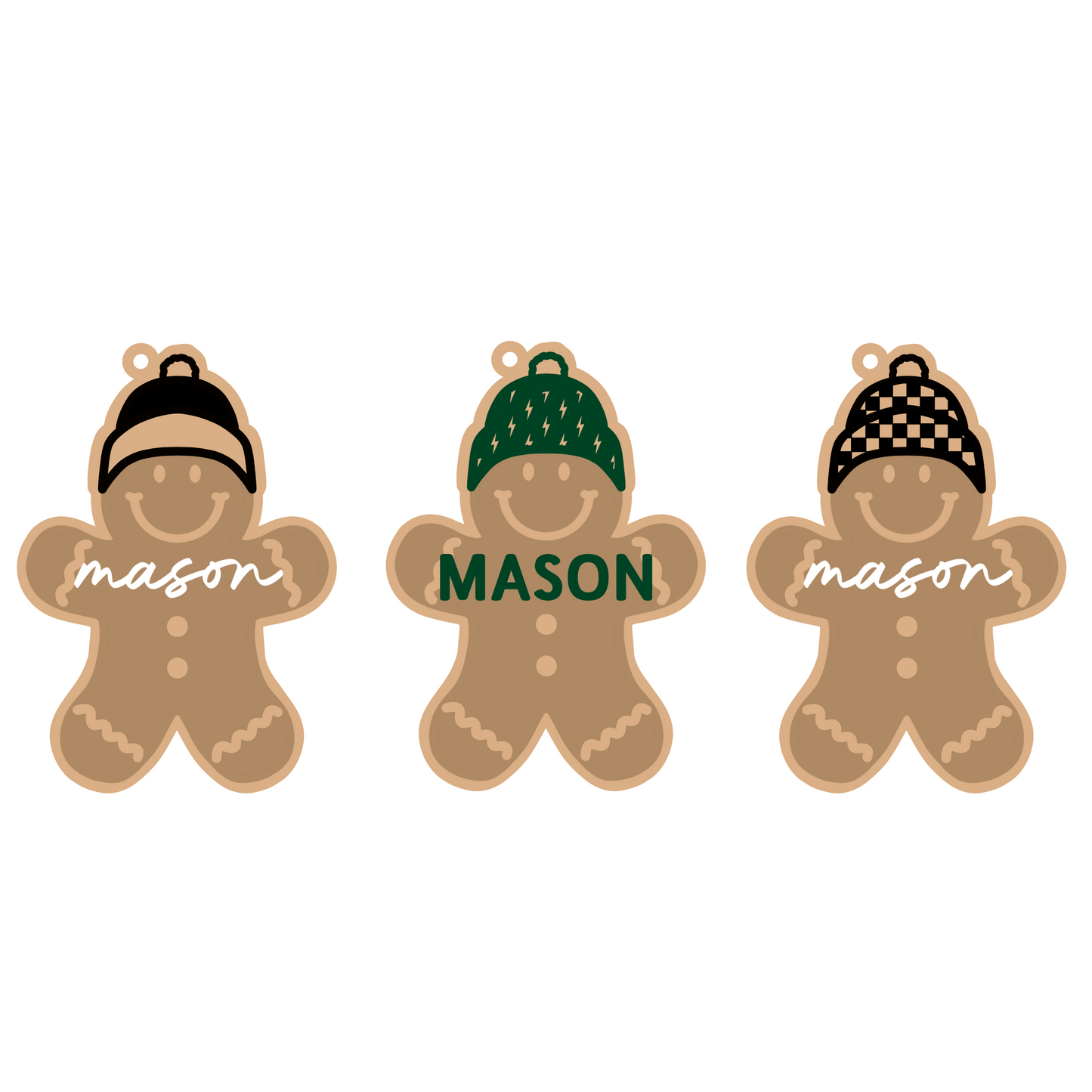 Personalized Beanie Gingerbread Magnet/Ornament/Tag