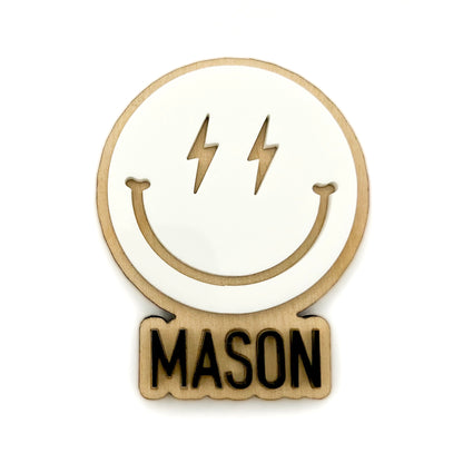 Personalized Bolt Smiley Magnet