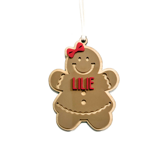 Personalized Girly Gingerbread Magnet/Ornament/Tag