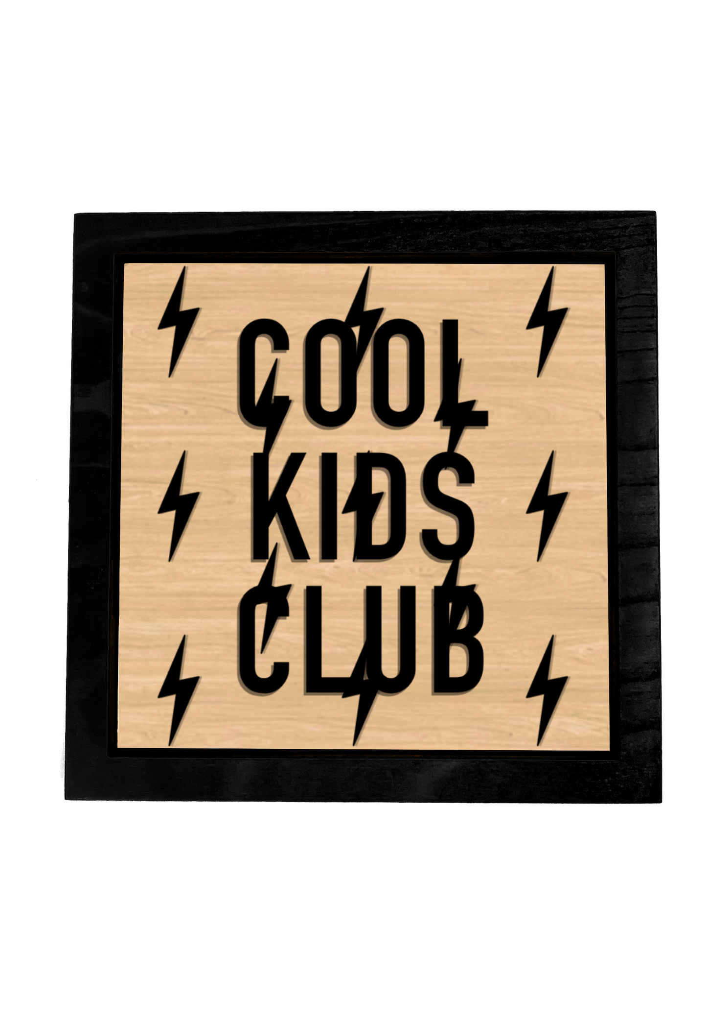 COOL KIDS CLUB Wood Bolt Layered Frame Sign