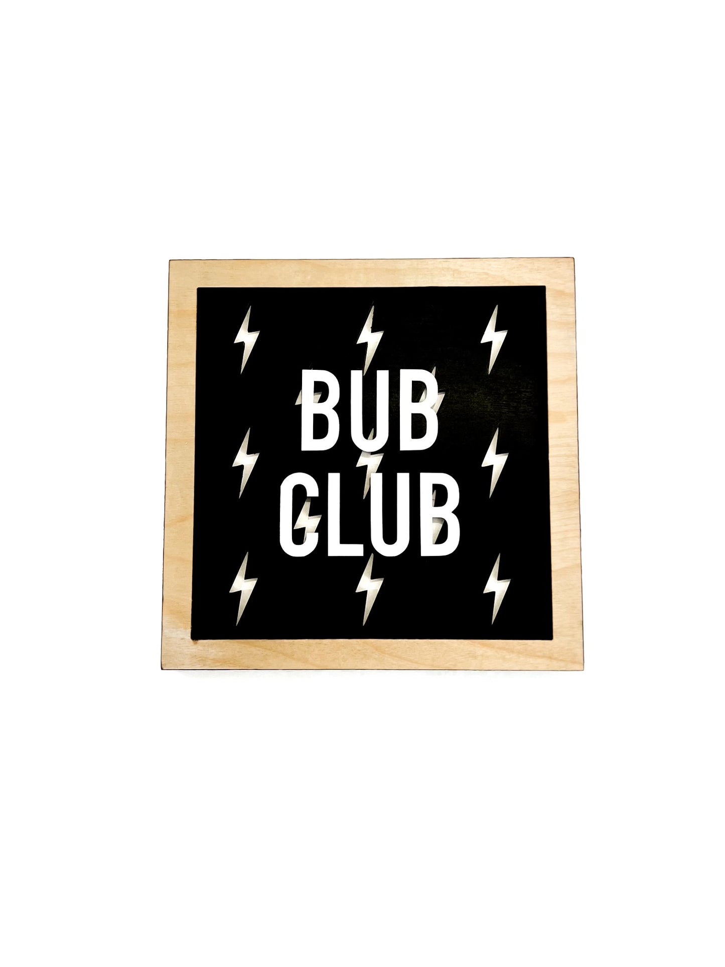 BUB CLUB Black Bolt Layered Frame Sign