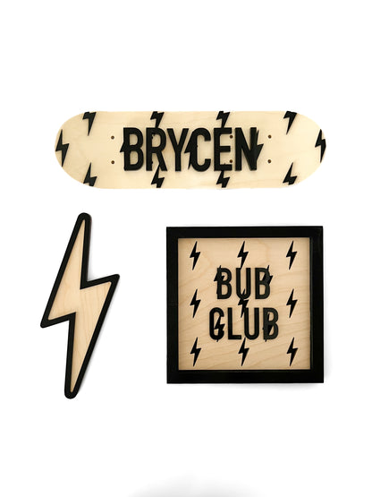 BUB CLUB Wood Bolt Layered Frame Sign