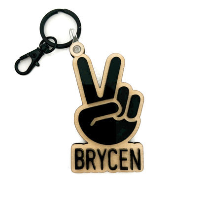 Personalized "Peace" Keychain