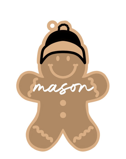 Personalized Beanie Gingerbread Magnet/Ornament/Tag