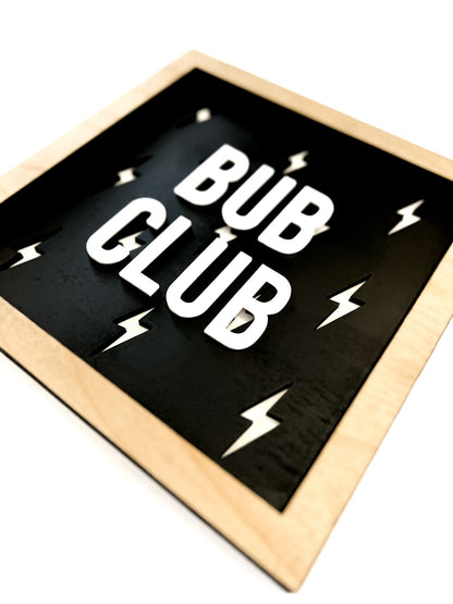 BUB CLUB Black Bolt Layered Frame Sign