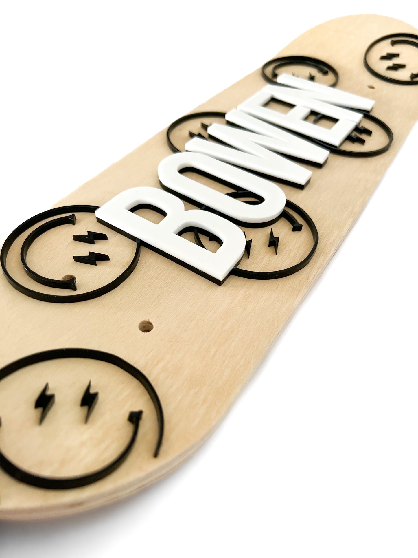 Bolt Smiley Personalized Mini Skateboard