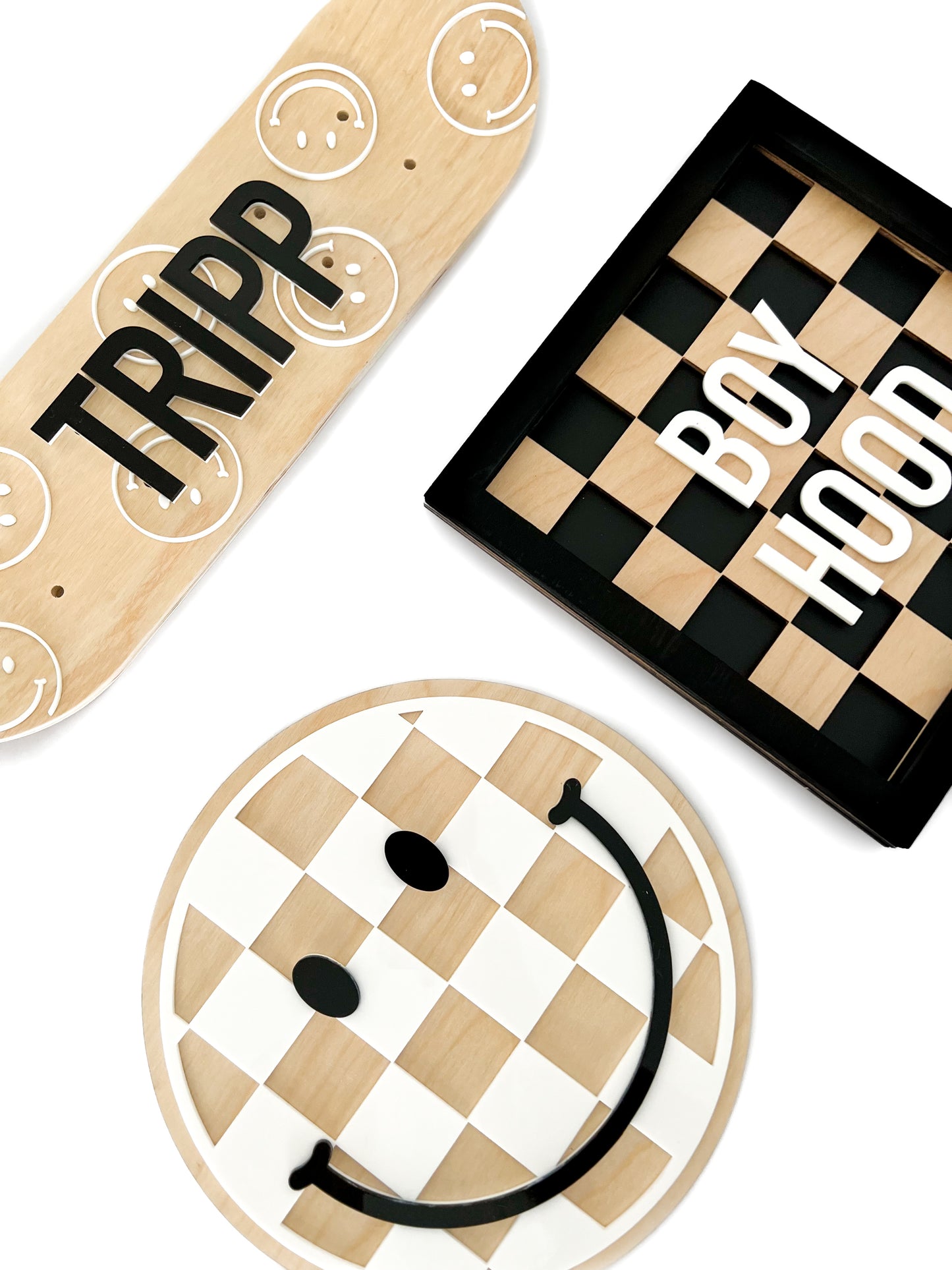 Classic Smiley Personalized Mini Skateboard