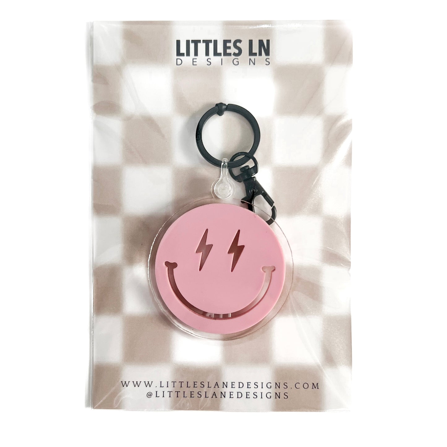 Bolt Smiley Keychain