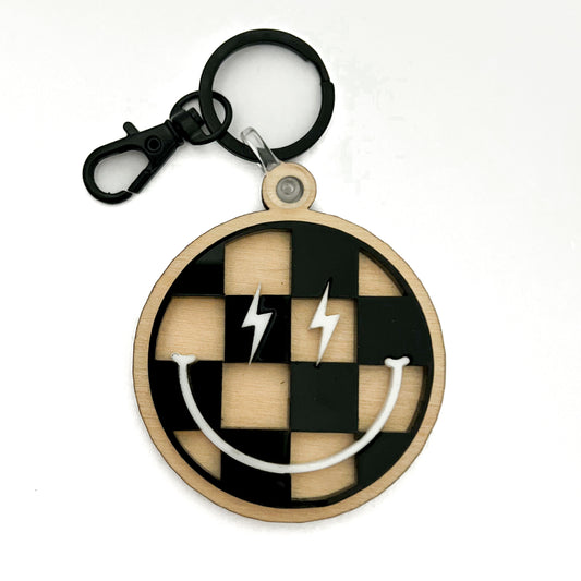 Check Smiley Keychain