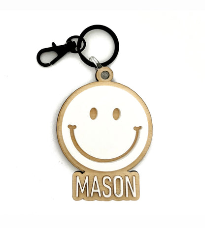 Personalized Classic Smiley Keychain