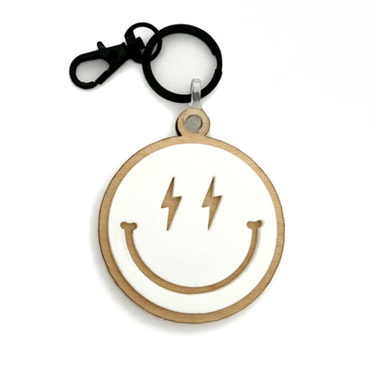 Bolt Smiley Keychain