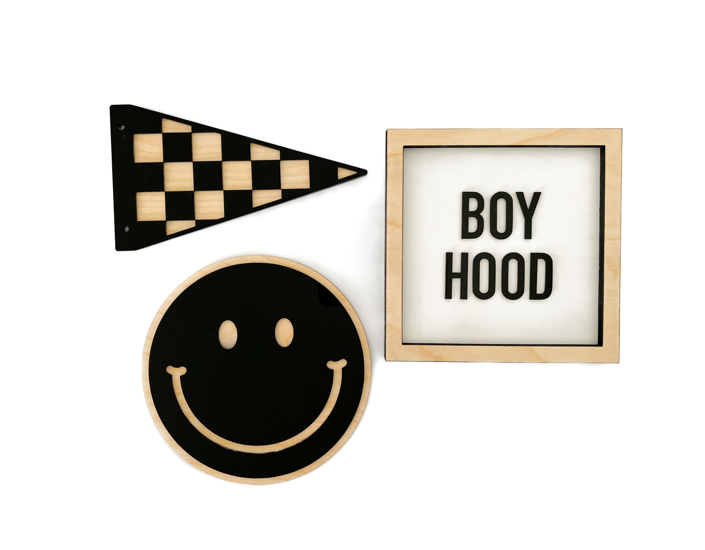 BOYHOOD White Frame Sign