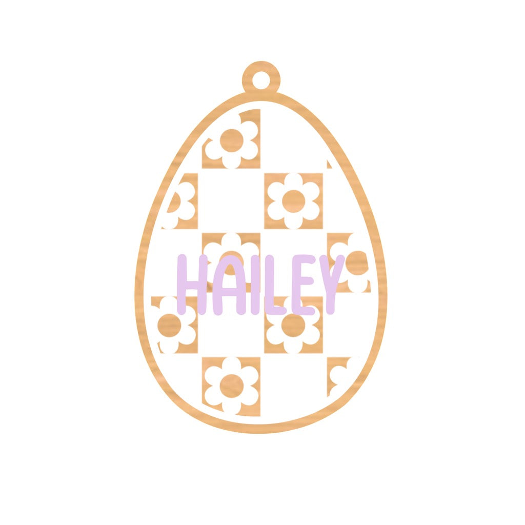 Personalized Check Daisy Egg Magnet/Tag