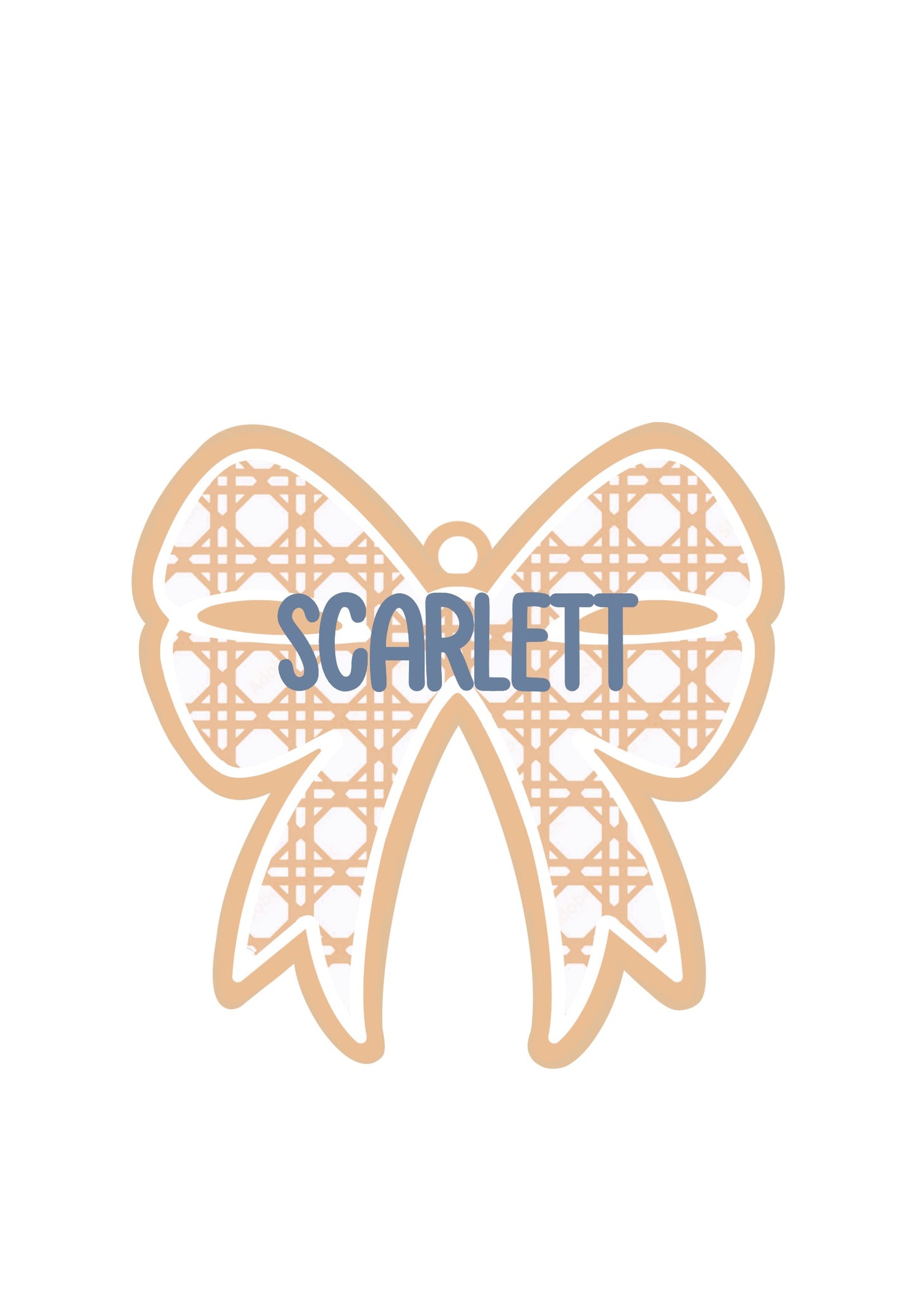Personalized Rattan Bow Magnet/Tag