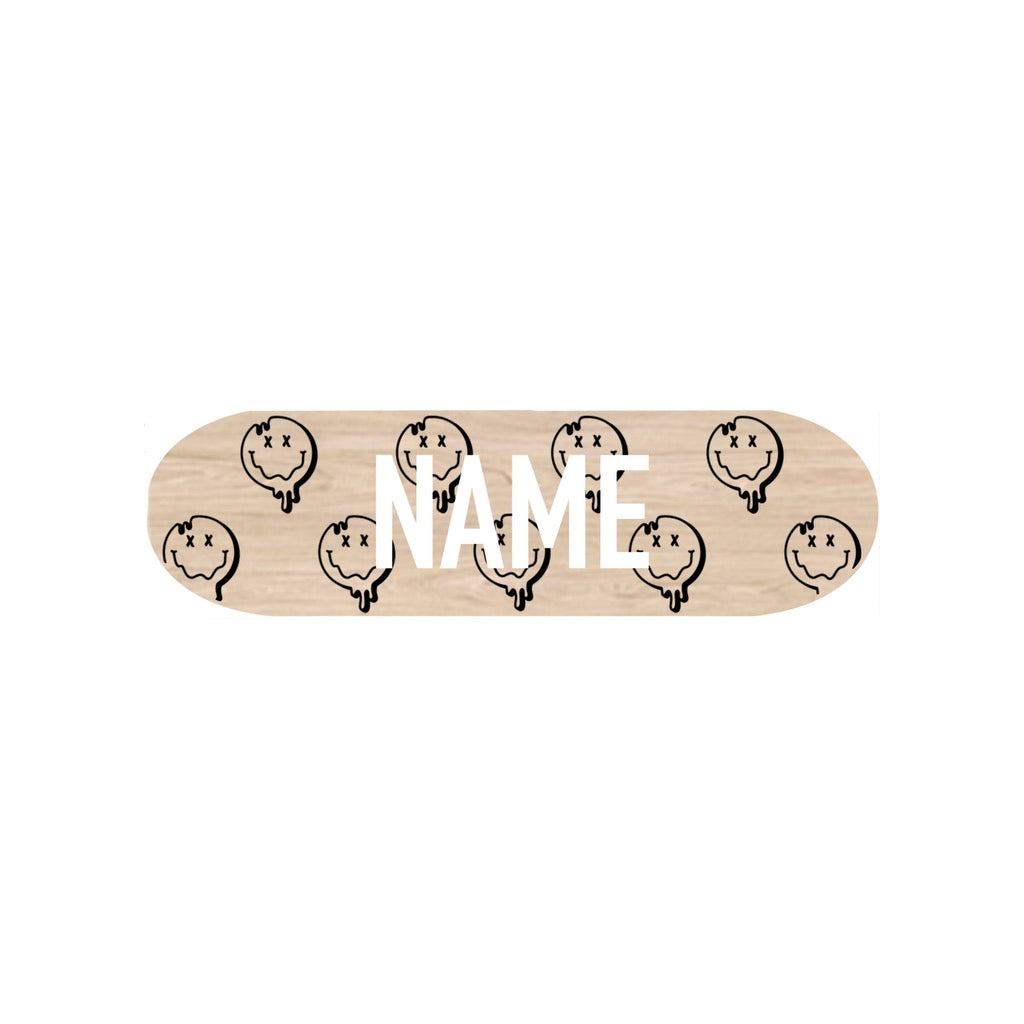Drippy Smiley Personalized Mini Skateboard - MOCKUP