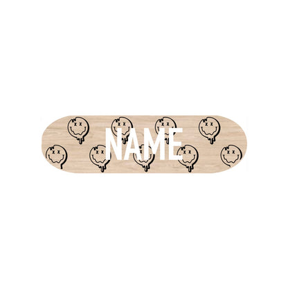 Drippy Smiley Personalized Mini Skateboard - MOCKUP