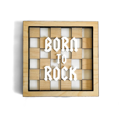 BORN TO ROCK Check Layered Frame Sign