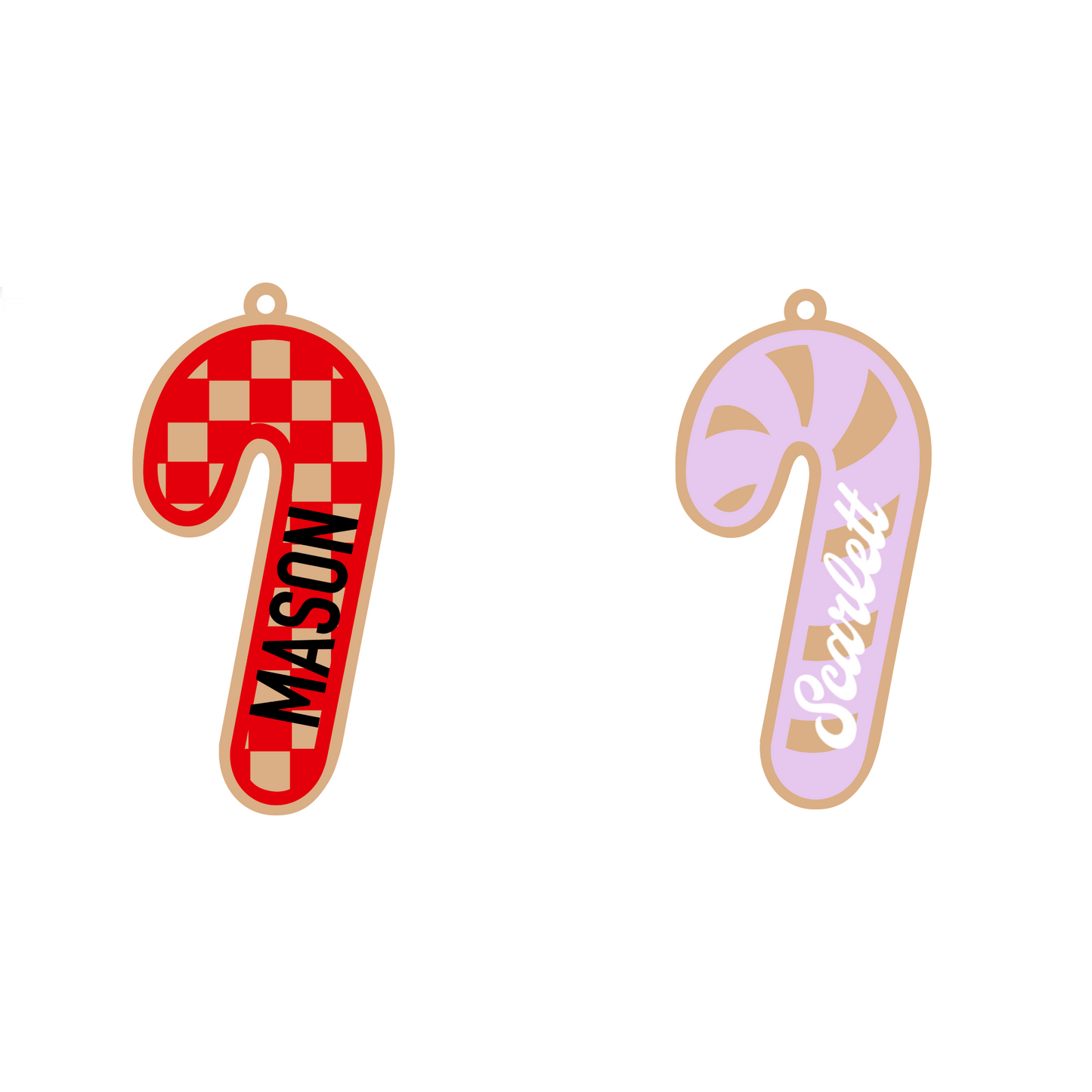 Personalized Check Candy Cane Magnet/Ornament/Tag