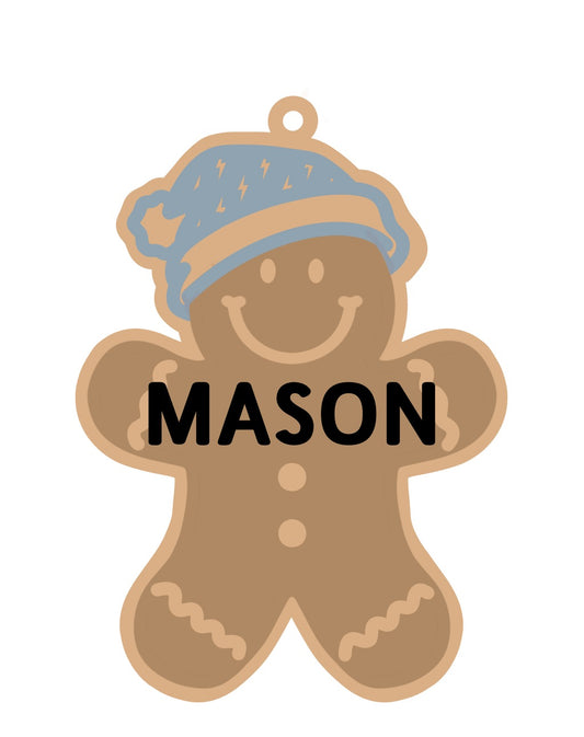 Personalized Bolt Santa Gingerbread Magnet/Ornament/Tag