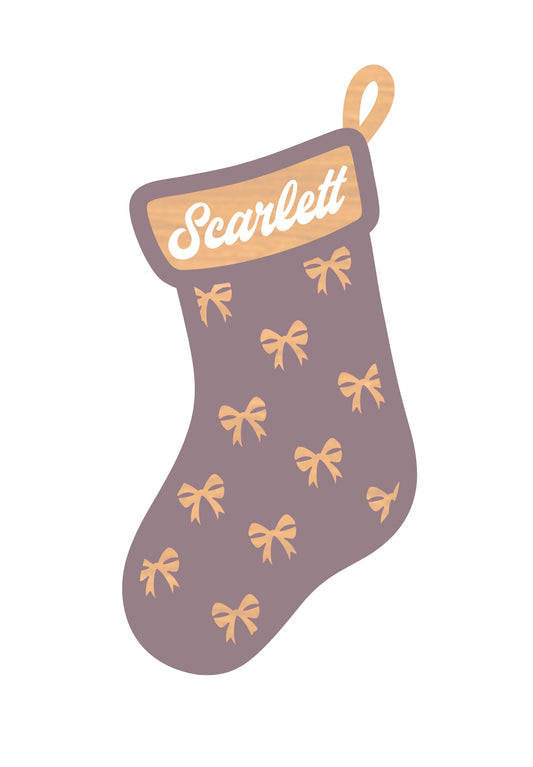 Personalized Bow Stocking Sign