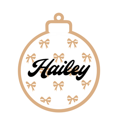 Personalized Bow Bulb Magnet/Ornament/Tag