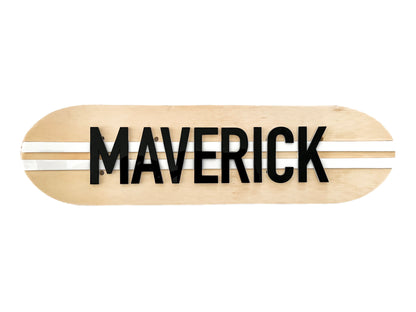 Striped Personalized Mini Skateboard